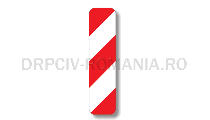Baliză direcţională care indică ocolirea obstacolului prin stânga