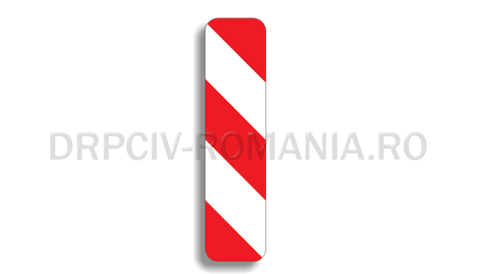 Baliză direcţională care indică ocolirea obstacolului prin dreapta