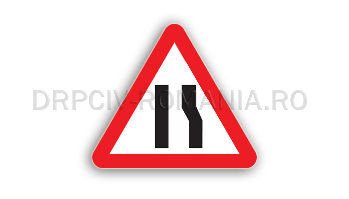 Drum îngustat pe partea dreaptă