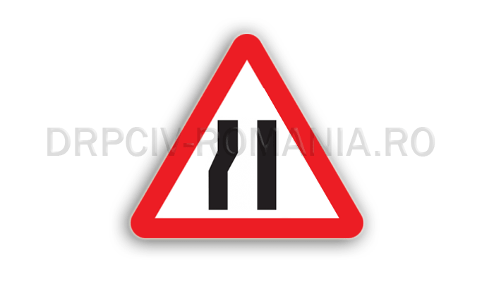 Drum îngustat pe partea stângă