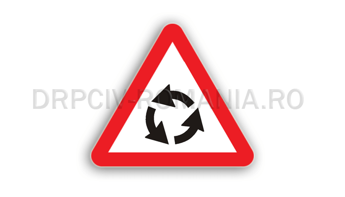 Presemnalizare intersecţie cu sens giratoriu