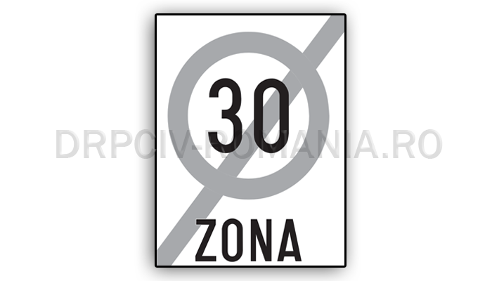 Sfârşitul zonei cu viteza limitată la 30 km/h